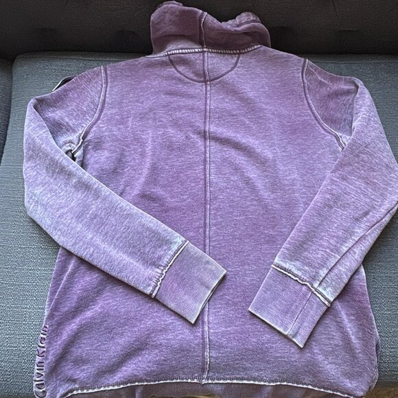 Calvin Klein Cozy Purple Cowl Neck Tunic Top Small Athleisure - Picture 6 of 6